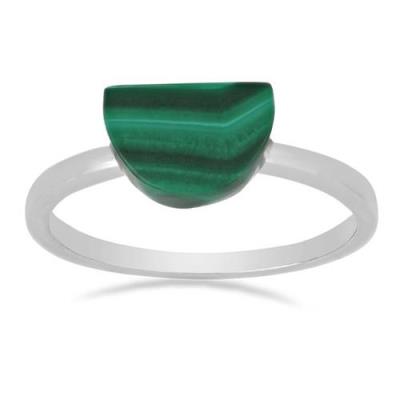 BUY NATURAL MALACHITE GEMSTONE RING IN 925 SILVER